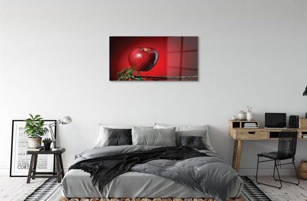 Quadro di vetro Acqua di mela 100x50 cm 2 appendini