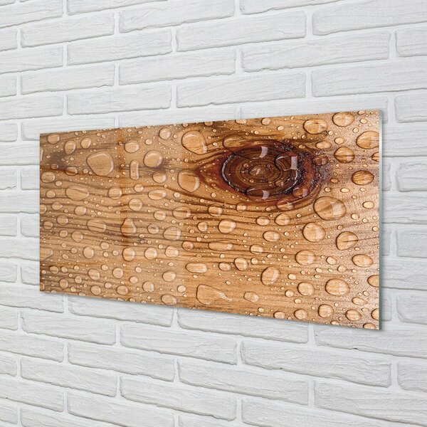 Quadro su vetro Gocce d'acqua legno 100x50 cm 2 appendini