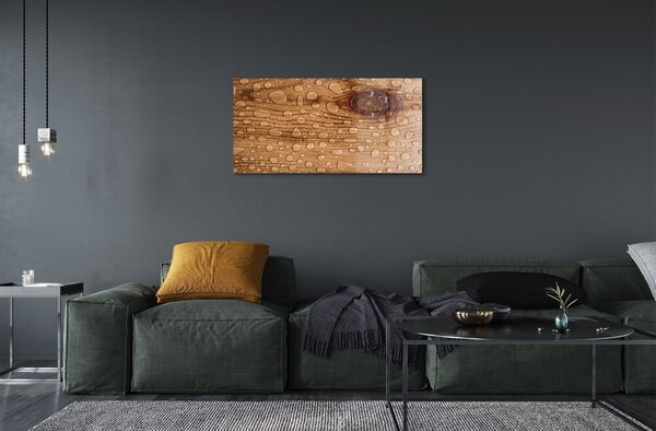 Quadro su vetro Gocce d'acqua legno 100x50 cm 2 appendini