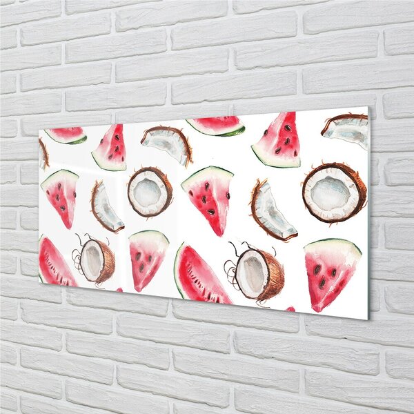 Quadro su vetro Anguria cocco 100x50 cm 2 appendini