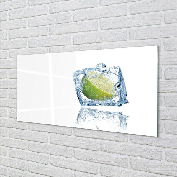 Quadro vetro Cubetto di ghiaccio al lime 100x50 cm 2 appendini