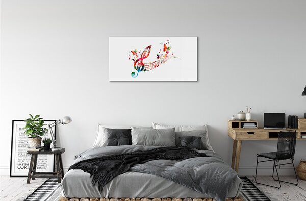 Quadro in vetro Note di farfalla colorate 100x50 cm 2 appendini