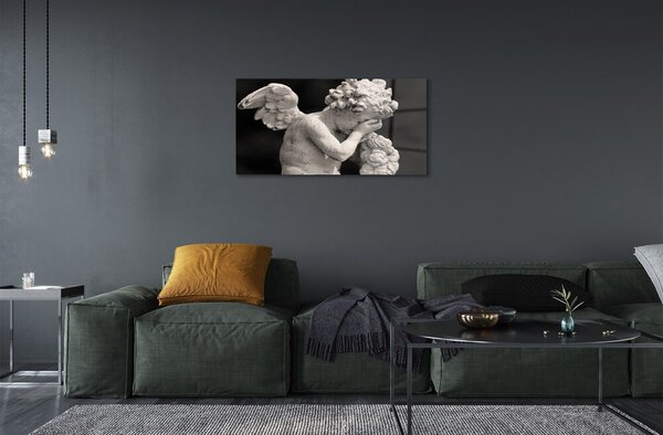 Quadro in vetro Angelo piangente 100x50 cm 2 appendini
