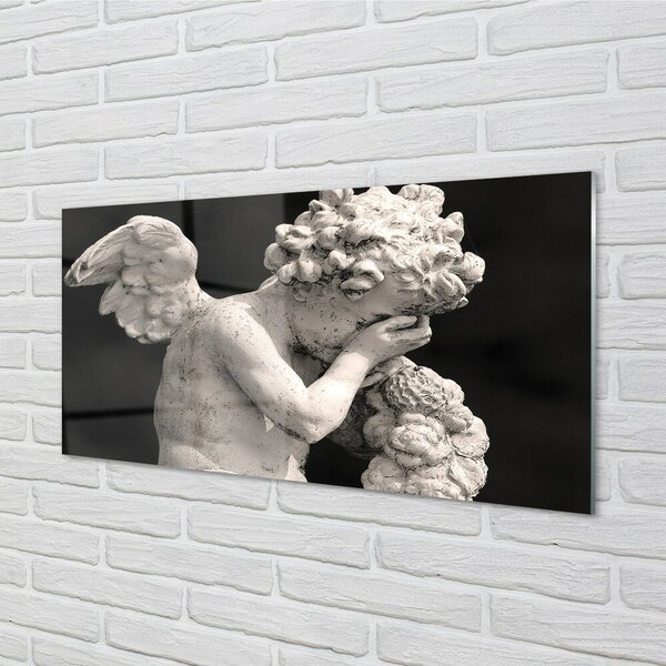 Quadro in vetro Angelo piangente 100x50 cm 2 appendini