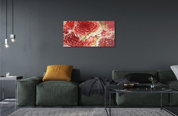 Quadro vetro Fragole bagnate 100x50 cm 2 appendini