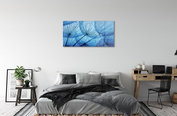 Quadro in vetro Gocce di macro soffiante 100x50 cm 2 appendini