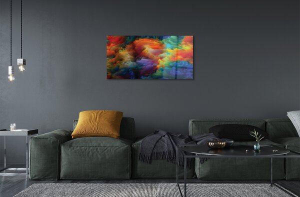 Quadro di vetro Frattali 3d colorati 100x50 cm 2 appendini