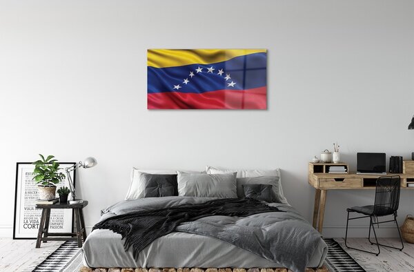 Quadro in vetro Bandiera del venezuela 100x50 cm 2 appendini