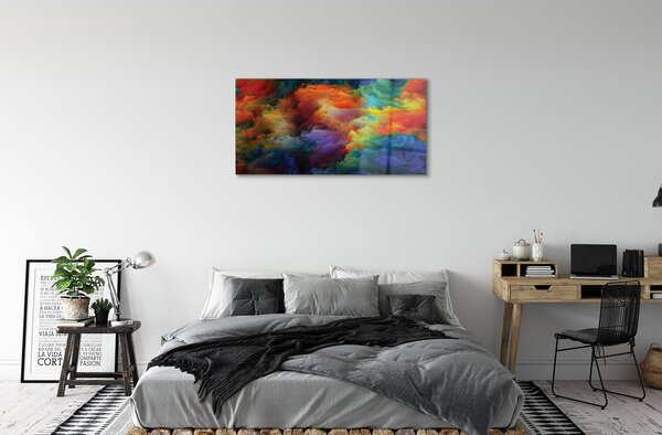 Quadro di vetro Frattali 3d colorati 100x50 cm 2 appendini