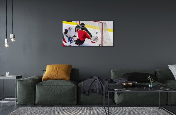 Quadro vetro Obiettivo hockey 100x50 cm 2 appendini