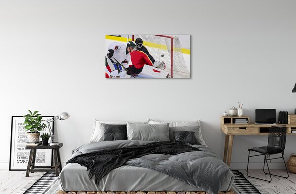 Quadro vetro Obiettivo hockey 100x50 cm 2 appendini
