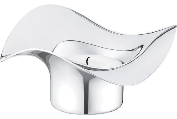 Portalumini in acciaio inox dalla forma organica Cobra 2 pz