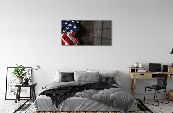 Quadro in vetro Bandiera stati uniti 100x50 cm 2 appendini