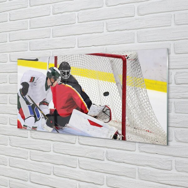 Quadro vetro Obiettivo hockey 100x50 cm 2 appendini