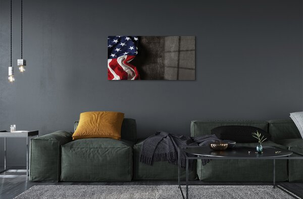 Quadro in vetro Bandiera stati uniti 100x50 cm 2 appendini