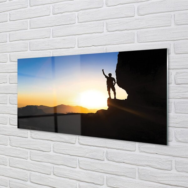 Quadro vetro L'ovest dell'uomo di montagna 100x50 cm 2 appendini