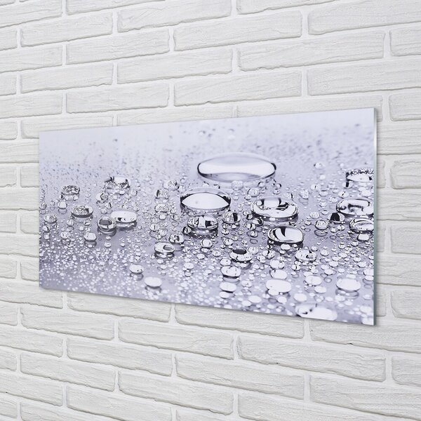 Quadro di vetro Macro gocce d'acqua 100x50 cm 2 appendini