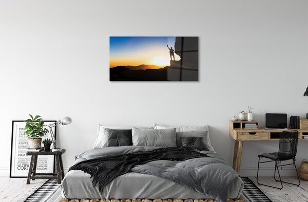 Quadro vetro L'ovest dell'uomo di montagna 100x50 cm 2 appendini