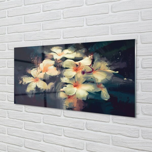 Quadro vetro Immagine di fiori 100x50 cm 2 appendini