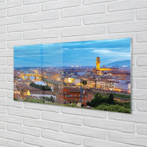 Quadro su vetro Italia panorama del tramonto 100x50 cm 2 appendini