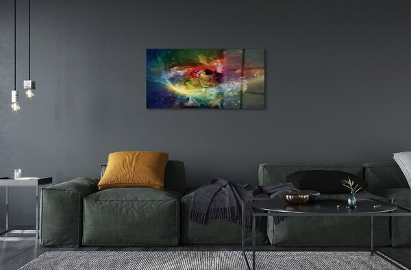 Quadro in vetro Frattali astratti 100x50 cm 2 appendini