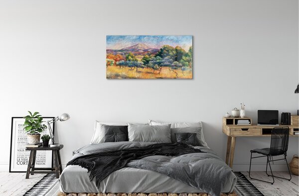 Quadro vetro Monte santa vittoria - pierre auguste renoir 100x50 cm 2 appendini