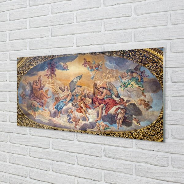 Quadro su vetro Roma immagine degli angeli 100x50 cm 2 appendini