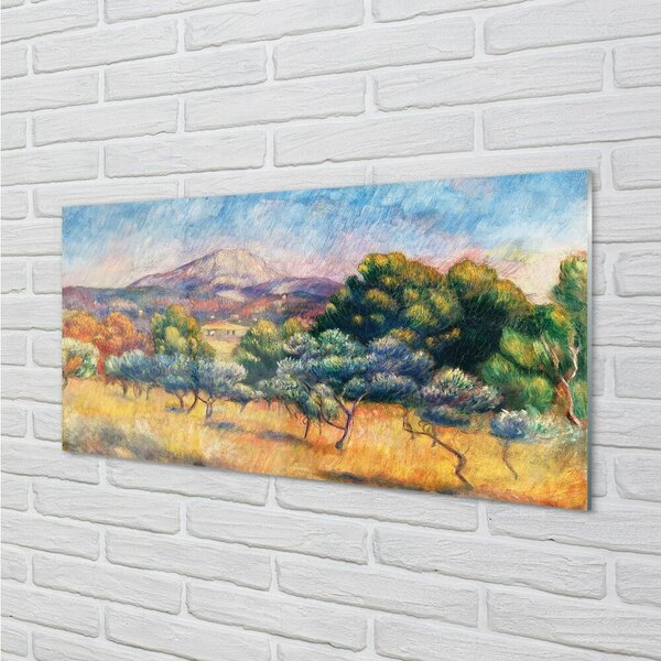 Quadro vetro Monte santa vittoria - pierre auguste renoir 100x50 cm 2 appendini