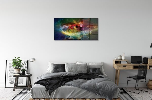 Quadro in vetro Frattali astratti 100x50 cm 2 appendini