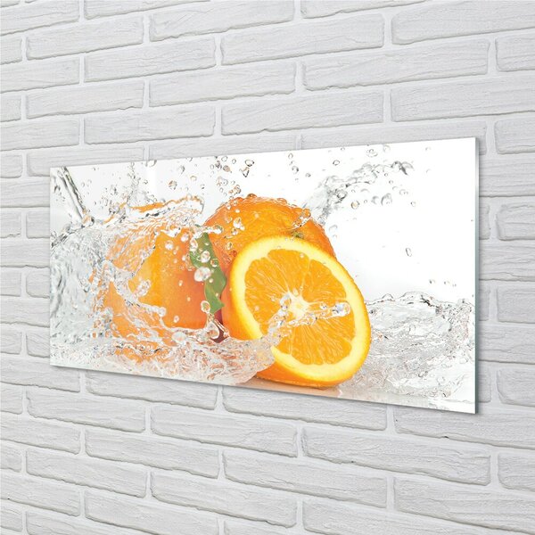 Quadro vetro Arance in acqua 100x50 cm 2 appendini