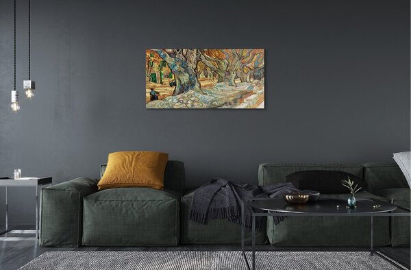 Quadro di vetro Riparare la strada - vincent van gogh 100x50 cm 2 appendini