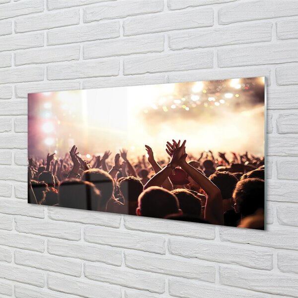 Quadro su vetro Concerto di persone 100x50 cm 2 appendini