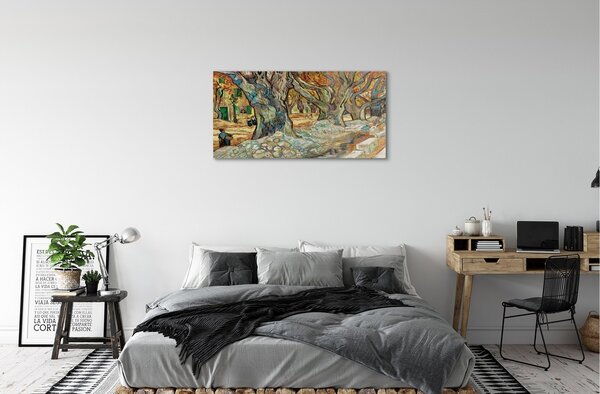 Quadro di vetro Riparare la strada - vincent van gogh 100x50 cm 2 appendini