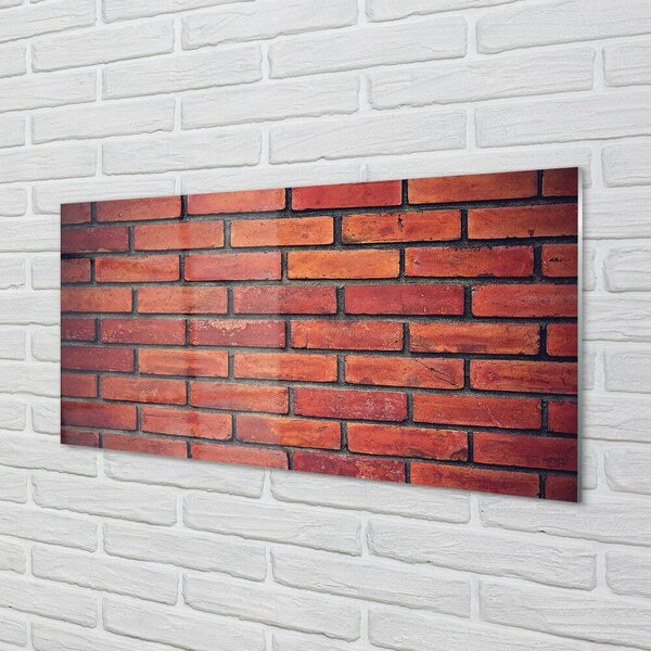 Quadro di vetro Muratura in mattoni e pietra 100x50 cm 2 appendini