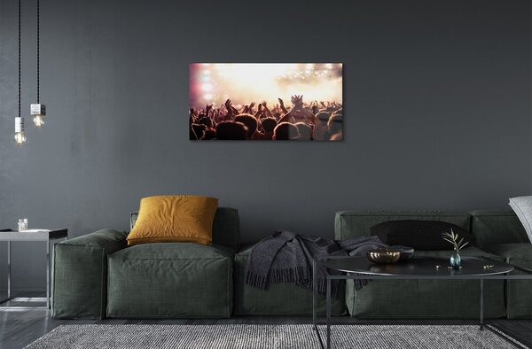 Quadro su vetro Concerto di persone 100x50 cm 2 appendini