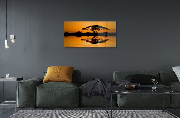 Quadro vetro Albero ovest 100x50 cm 2 appendini