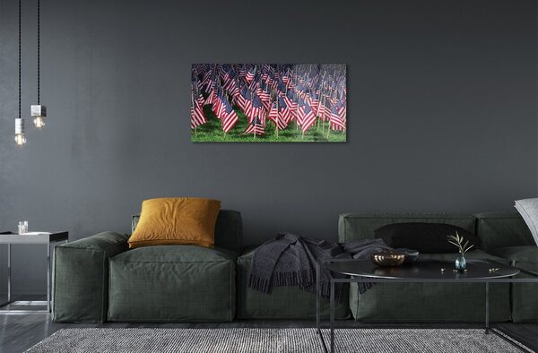 Quadro vetro Bandiere degli stati uniti 100x50 cm 2 appendini
