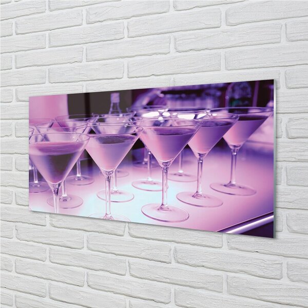 Quadro in vetro Cocktail in bicchieri 100x50 cm 2 appendini