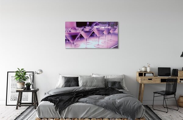 Quadro in vetro Cocktail in bicchieri 100x50 cm 2 appendini