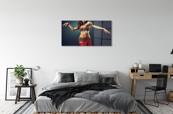 Quadro su vetro Donna che balla 100x50 cm 2 appendini