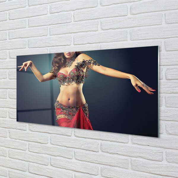 Quadro su vetro Donna che balla 100x50 cm 2 appendini