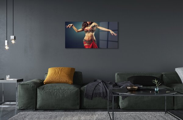 Quadro su vetro Donna che balla 100x50 cm 2 appendini