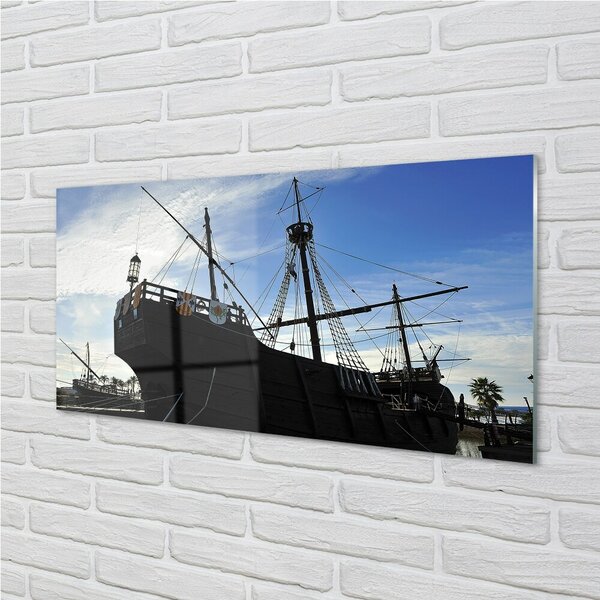 Quadro in vetro Il paradiso delle navi 100x50 cm 2 appendini