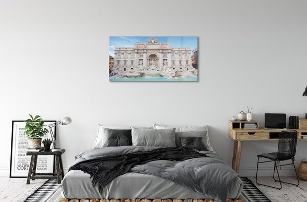 Quadro vetro Fontana della cattedrale di roma 100x50 cm 2 appendini