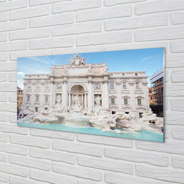 Quadro vetro Fontana della cattedrale di roma 100x50 cm 2 appendini