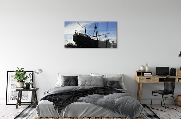 Quadro in vetro Il paradiso delle navi 100x50 cm 2 appendini