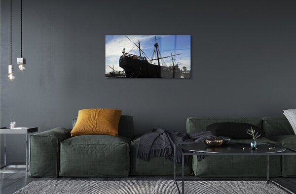 Quadro in vetro Il paradiso delle navi 100x50 cm 2 appendini