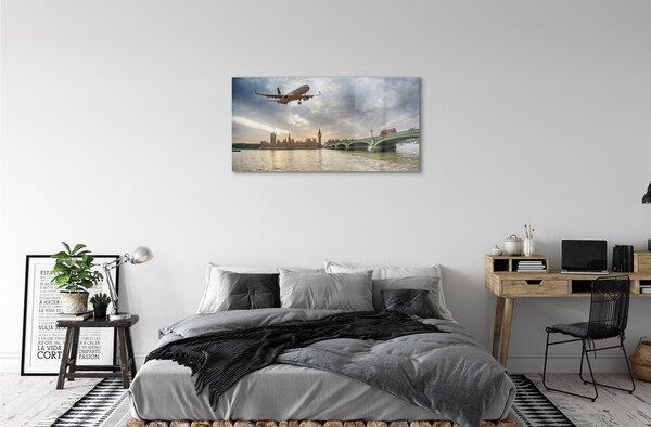 Quadro in vetro Piano delle nuvole 100x50 cm 2 appendini