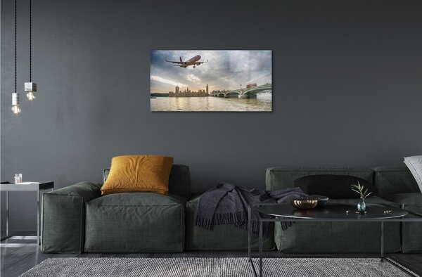 Quadro in vetro Piano delle nuvole 100x50 cm 2 appendini