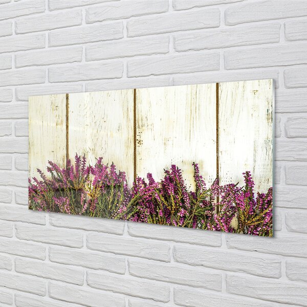 Pannello paraschizzi cucina Fiori di plancia viola 100x50 cm